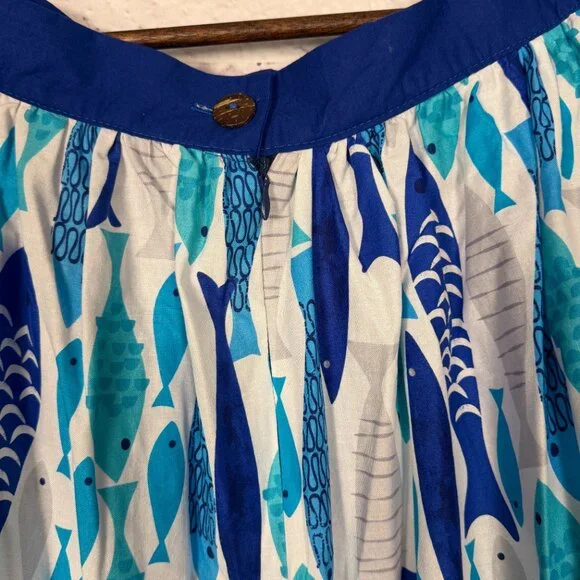 NWT-Oblong Box Shop School of Fish Novelty Print Circle Skirt Retro Rockabilly - Picture 6 of 6